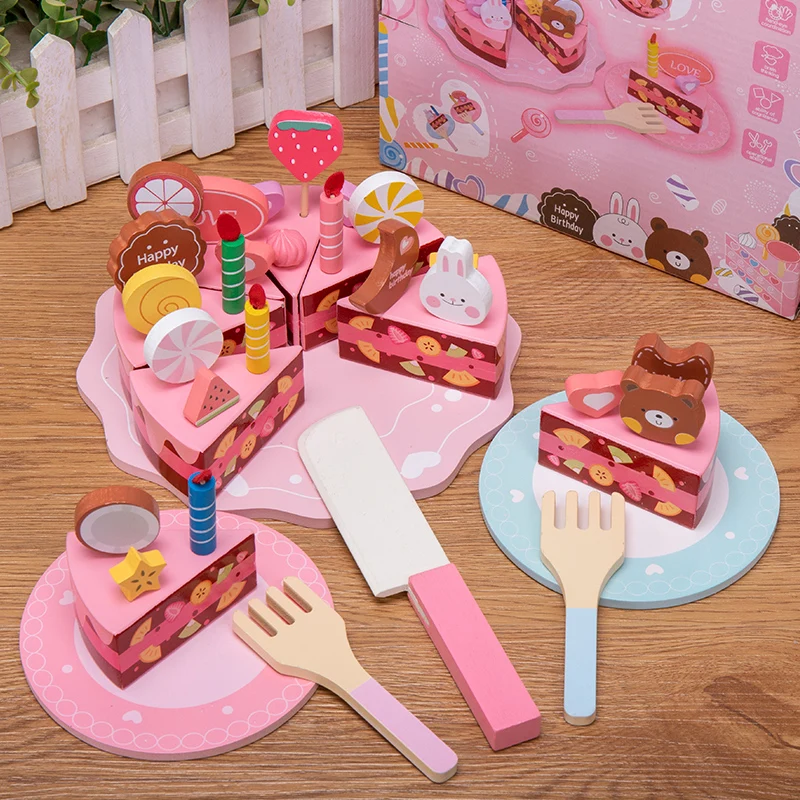 Children's Handheld Candy Cake Cutting Joy Toy Playing Home Simulation Food Kitchen Afternoon Tea Set Girl