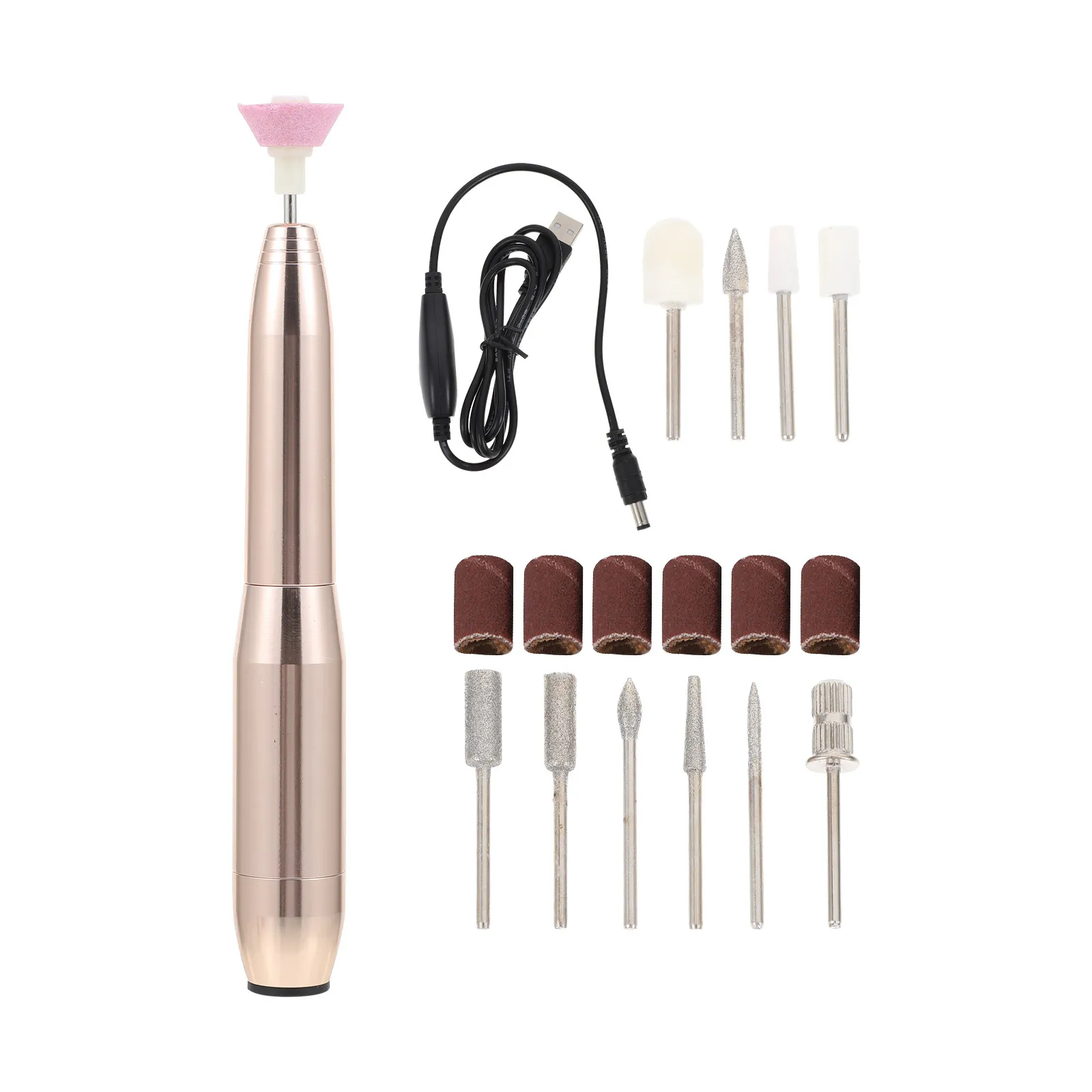 

1Set Electric Nail Drill Polishing Machine Kit Lightweight Quiet Manicure File Portable USB Charging Nail Art Tool for Home