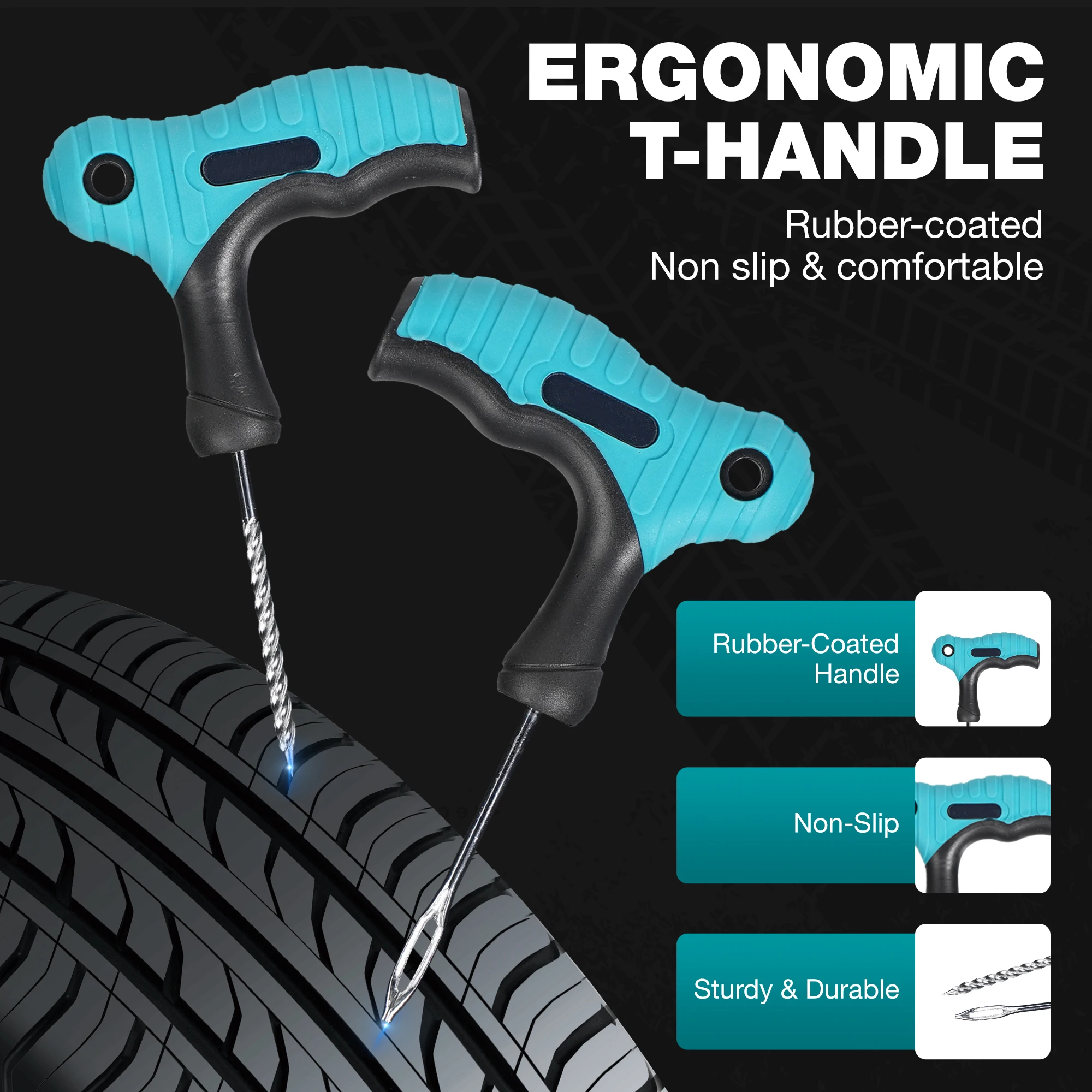 Professional Heavy-Duty Rivet Gun, One-Handed Pop Rivet Gun Set Robust Riveter with Shaft Container, Manual Riveting Tool, Tool-Free Interchangeable Heads, for Metal, Wood, and Plastic - view 3