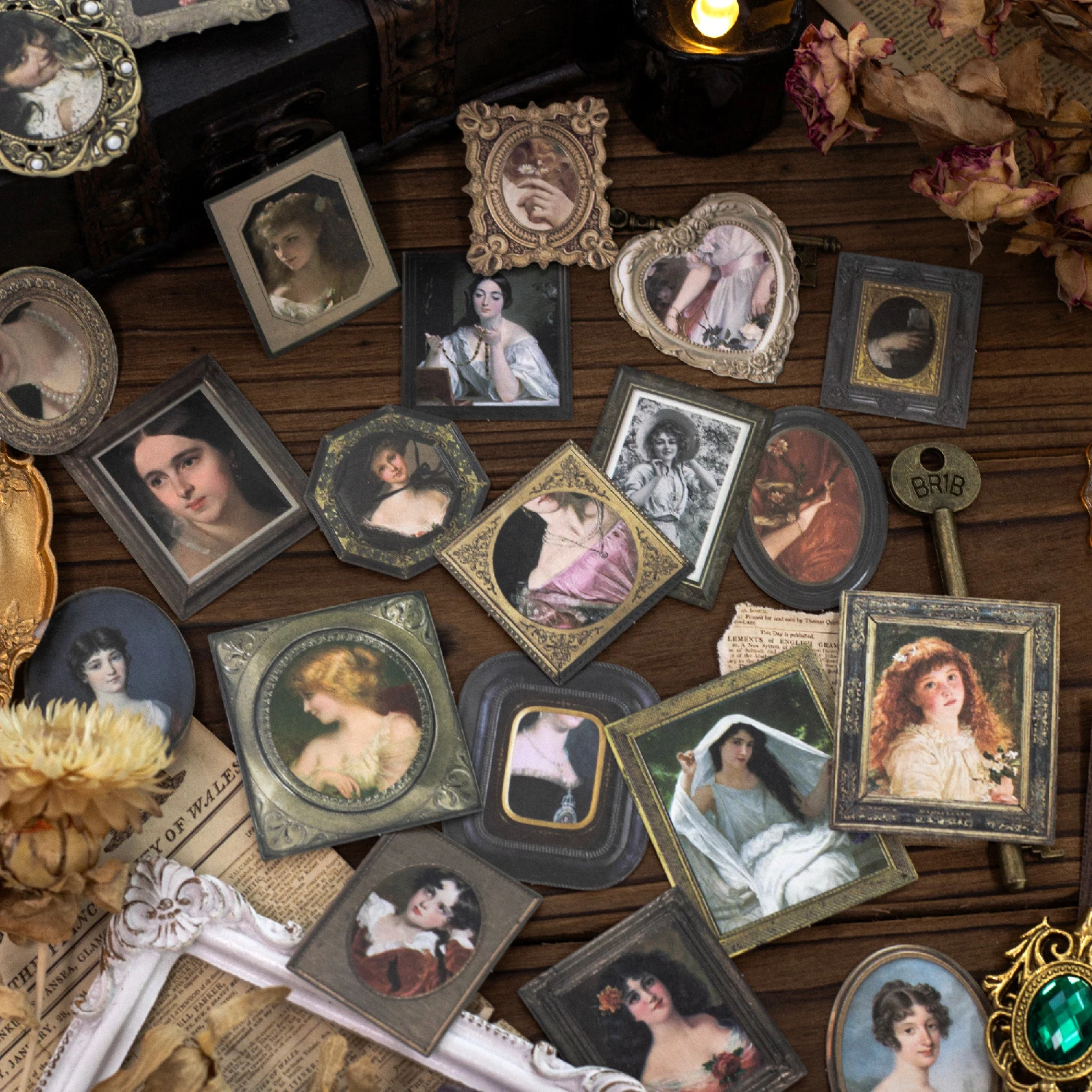 20pcs Medieval Photo Frame Series Vintage Frame Versatile Decor Sticker DIY Scrapbooking Creative Aesthetic Stationery Sticker