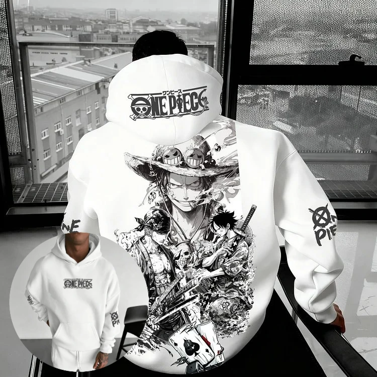 Image of Neue Trendy One Piece Grafik Hoodie Männer Frauen Pullover Sweatshirt Übergroßen Vintage Luffy Zoro Print Streetwear Casual Tops Y2k