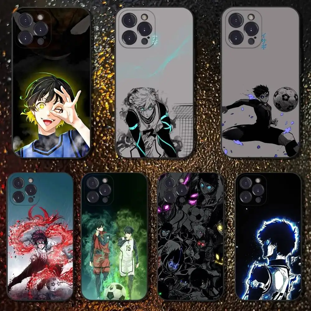 

B-Blue Lock Phone Case For iPhone 16,15,14,13,12,11 Plus,Pro Max,XS,X,XR,SE,Mini,8,7,Soft Silicone Black Cover