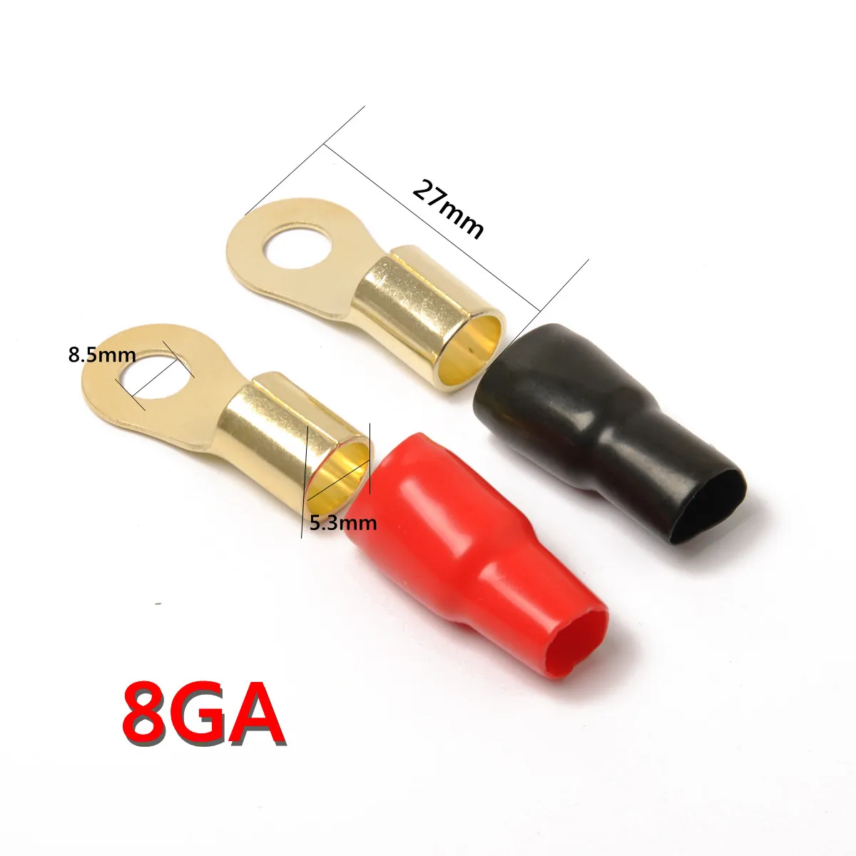 10Pairs Crimp Wire Terminal Spade Terminals Connectors Fork Copper Tin Plated Gauge Power Ground Barrier Spades