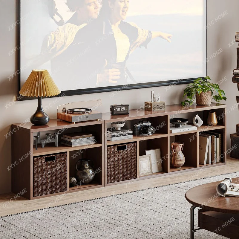 TV cabinet small apartment medium and ancient style furniture living room household wrought iron storage locker integrated