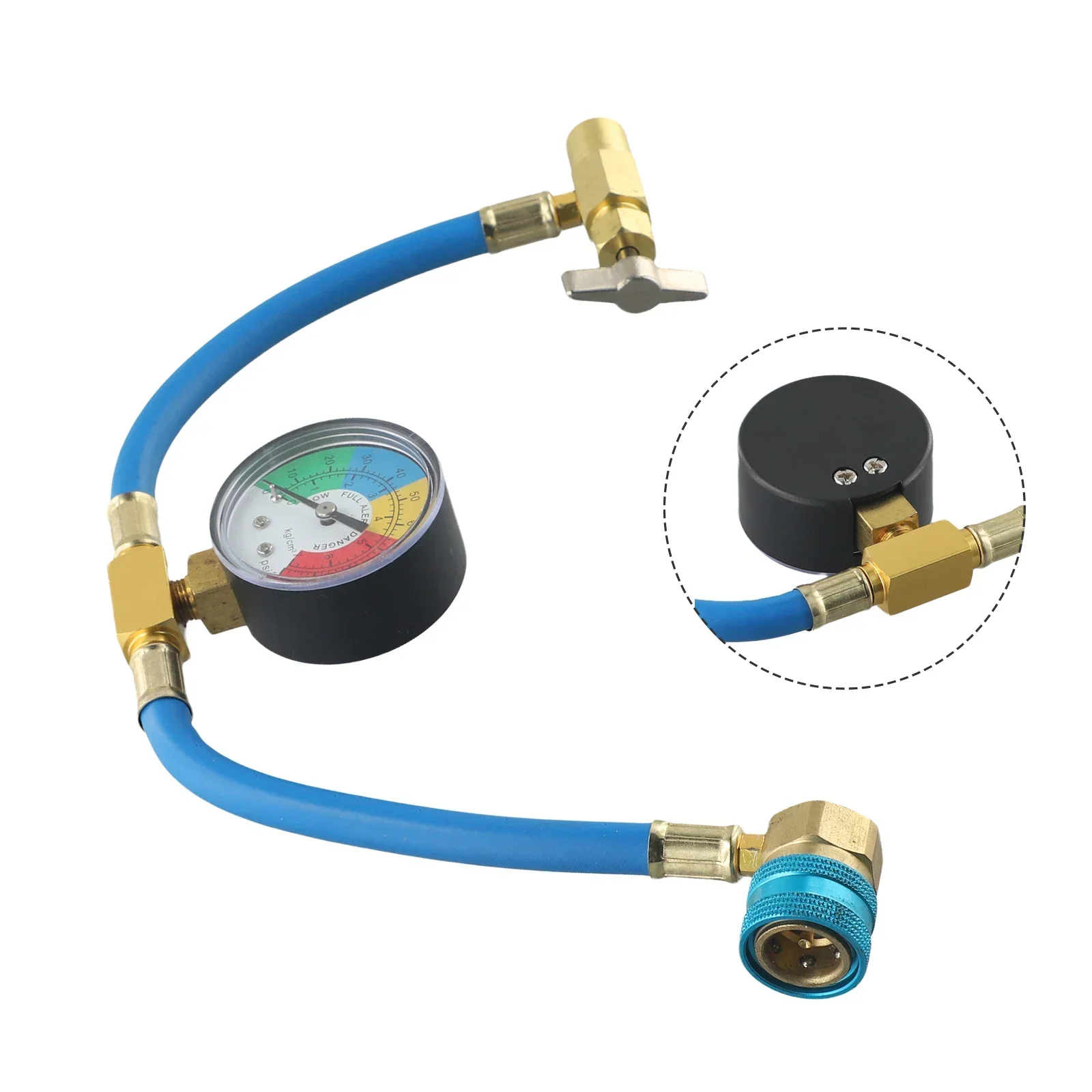 

Auto Charging Hose Kit Replacement Parts Female 1/2" ACME LH Pressure Gauge R1234yf Repair Tool 1 Piece 2inch