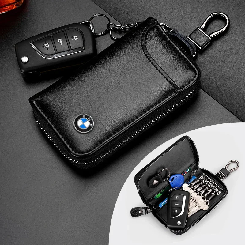 

Leather Car Key Bag Keychain Case Storage Cover Accessories for BMW E39 E90 E91 E53 E60 E46 E63 F35 F34 F20 F82 G28 G30 G20 G60