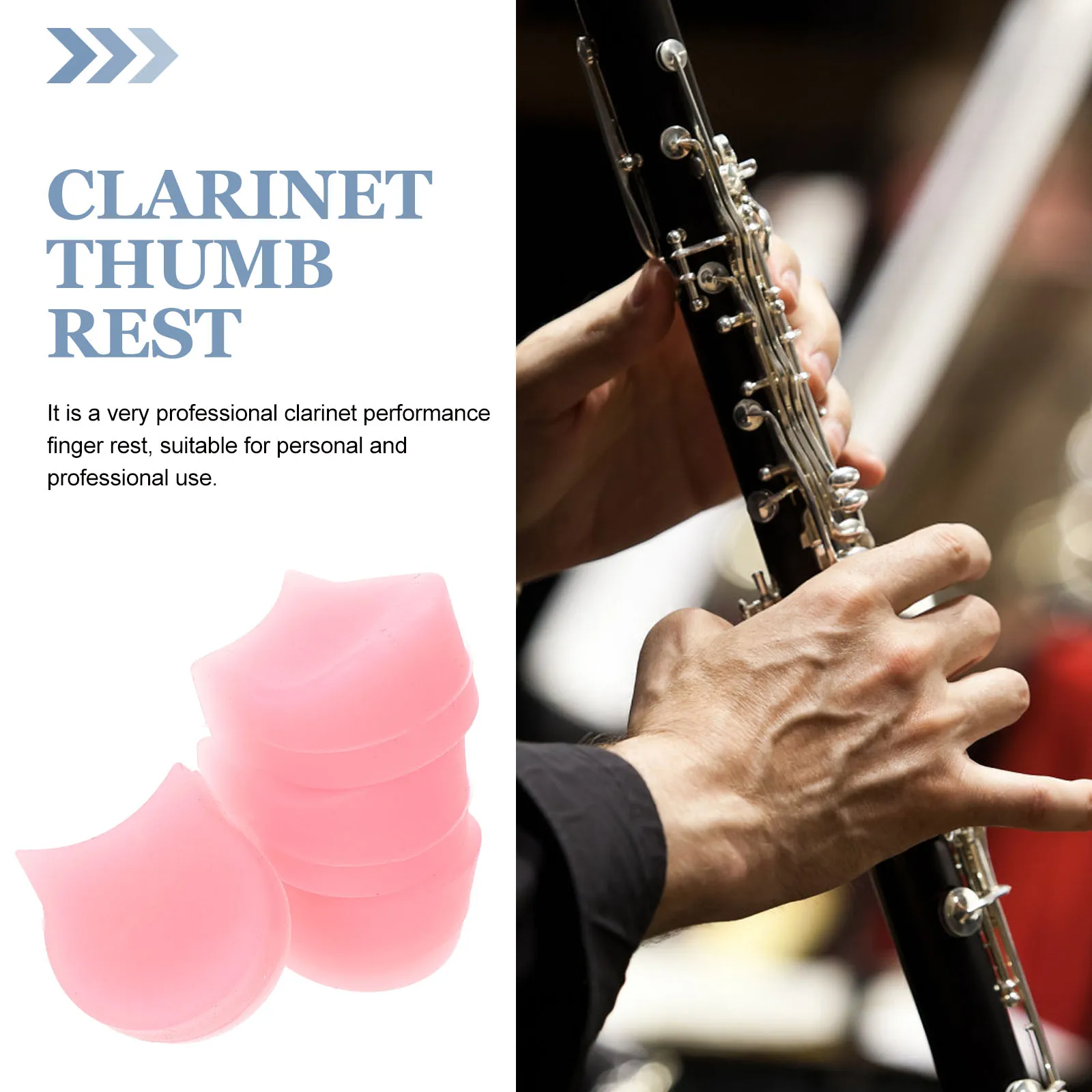 

4Pcs Lightweight Clarinet Thumb Rest Cushion Protector Silicone Pad for Musicians Clarinet Supplies