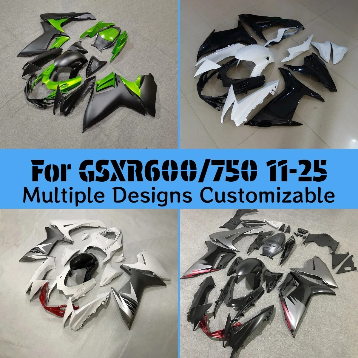For GSXR 600 750 2011-2025 Cool Fairing Set GSXR600/750 11-25 ABS Cowling Injection Bodywork Kit Motorcycle Fairings