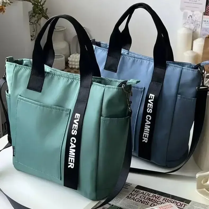 Neue Casual Tote Große Kapazität Schulter Tasche Nylon Wasserdichte Leinwand Handtasche Einfache Mode Messenger Taschen für Schülerin – Detail 14