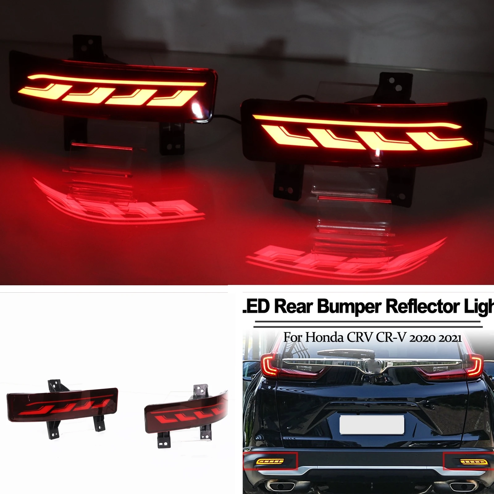 

2 Pieces Rear Bumper Brake LED Fog Light Tail Reflector Bulb Signal Indicator Lamp For Honda CRV CR-V 2020-2021