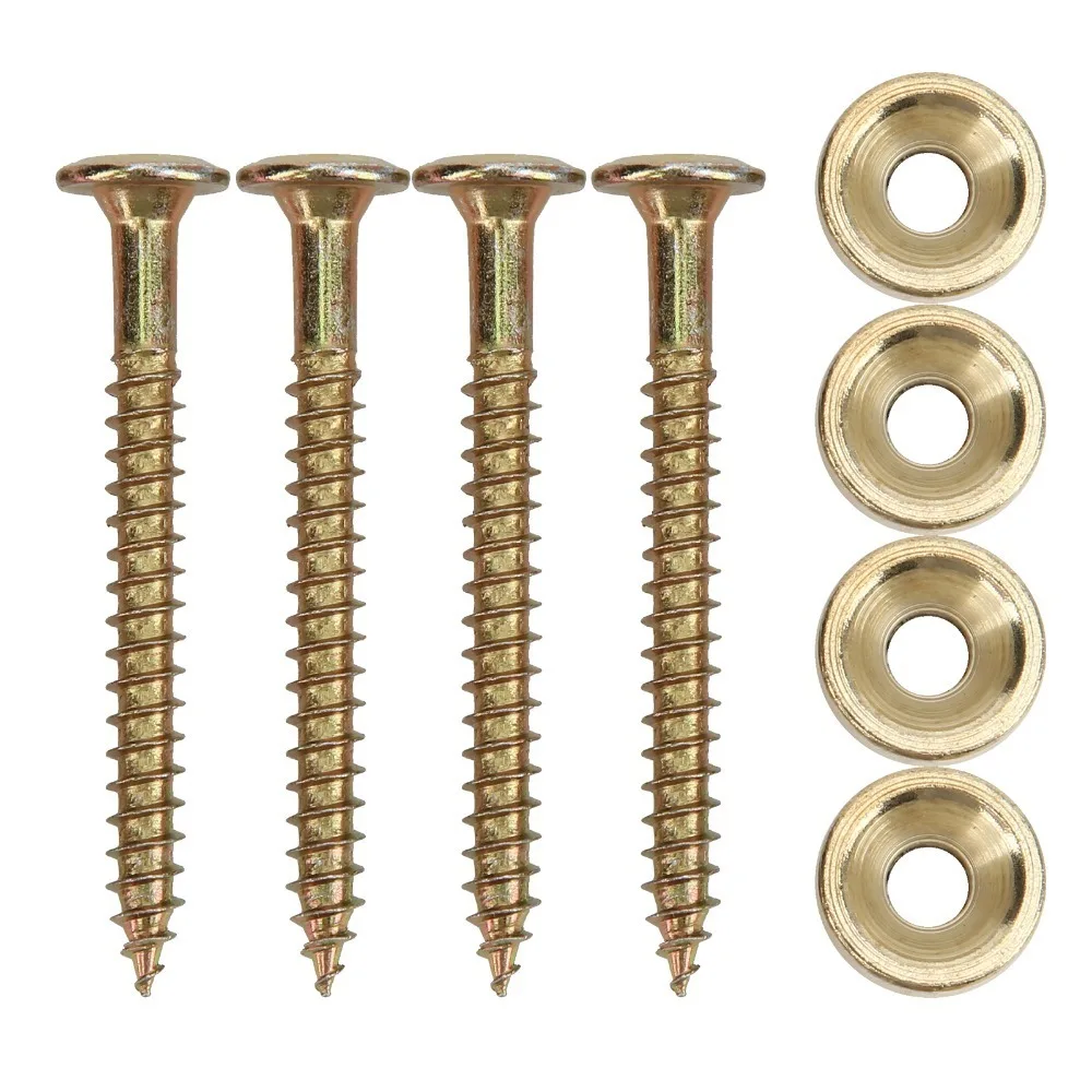 4pcs Metal ​Guitar Neck Joint Bushing Set​ Silver/Black/Gold ​Compatible with Bolt-on Necks​ ​Guitar Neck Mounting Screws​