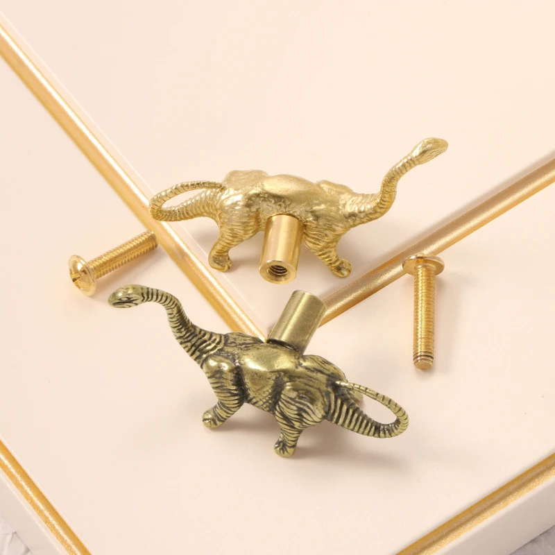Creative Brass Dinosaur Furniture Door Handle Wooden Box Hotel Easy Installation Wardrobe Cupboard Drawer Pulls DIY Decoration