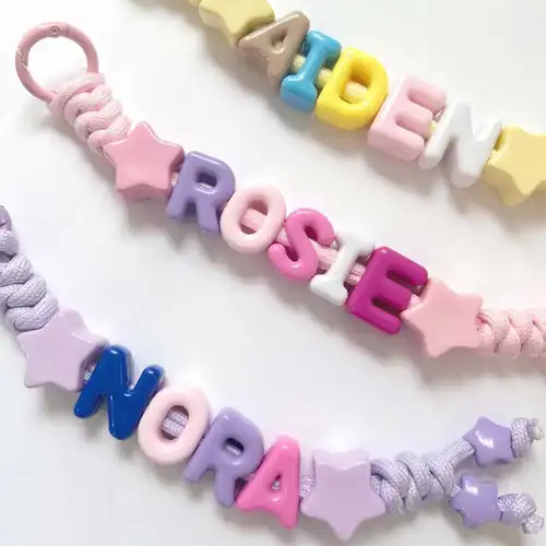 Personalized Hand-Woven Keychain | Acrylic Star Accent | Custom Handmade Gift | Backpack Charm | Birthday Gift | Back-to-School - Image 5