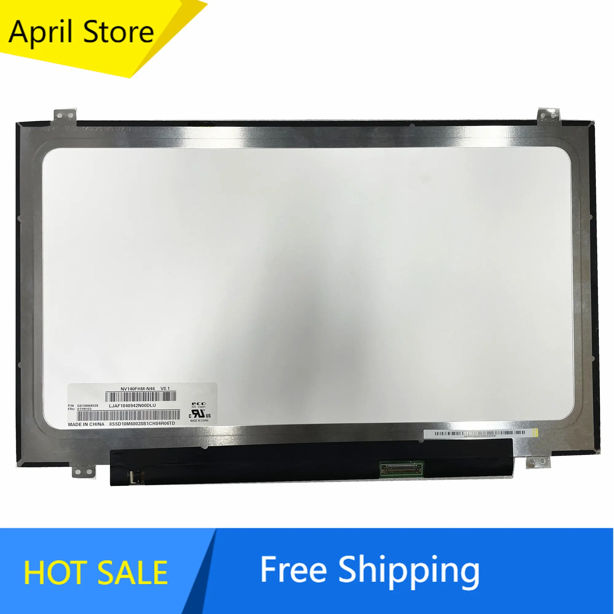 

NV140FHM-N46 fit LP140WF6-SPC2 LP140WF3-SPD1 SPL1 N140HCE-EAA EAB 14.0" Laptop LCD Screen Panel 1920*1080 EDP 30pin