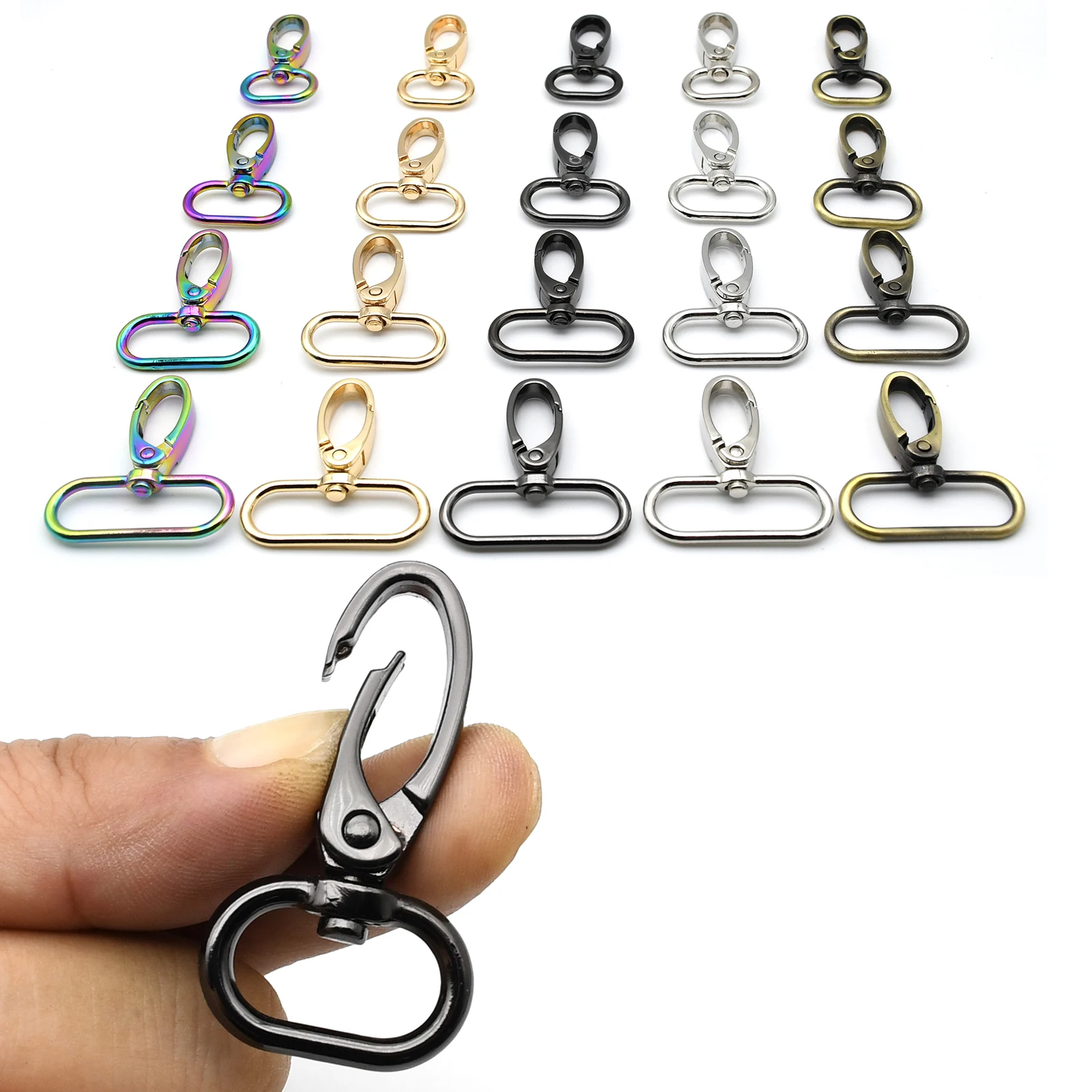 

Металлический зажим с карабином для кожевенной сумки, 1 шт., Золотой/Серебряный/Бронзовый/металлический