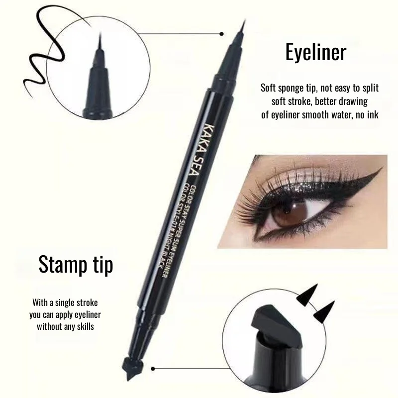 Eyeliner à double tête, longue durée, résistant à l'eau et aux sauvegardes, lisiiner des cils inférieurs, ne se démaquille pas