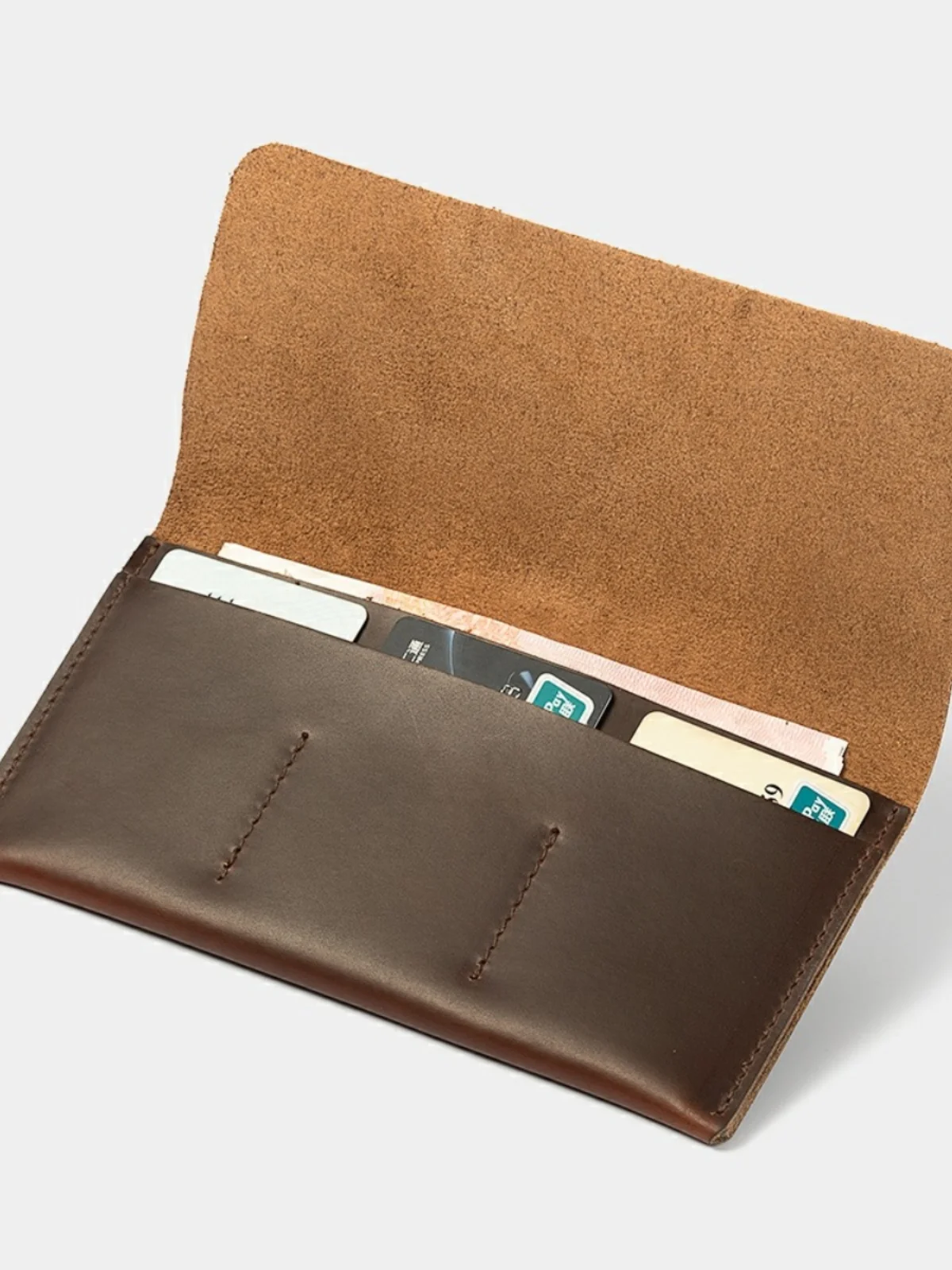 

Длинный кошелек ручной работы, тонкий клатч для женщин и мужчин, модный персональный кошелек в стиле ретро, горизонтальный кожаный кошелек в стиле апей