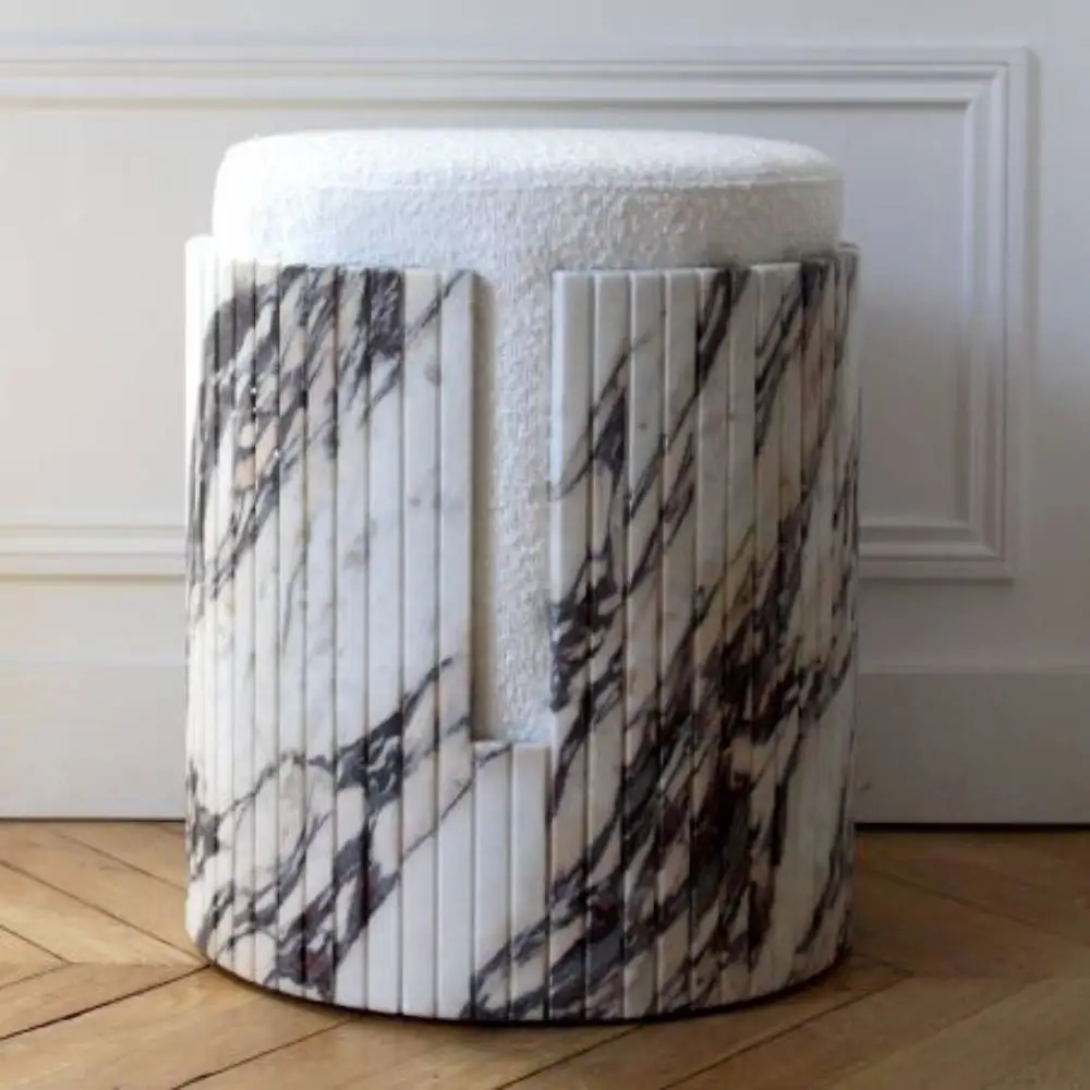 VV% Italy Popular Marble Coffee Table Round Marble Top Calacatta Viola Home Decoration Side Table for Living Room#