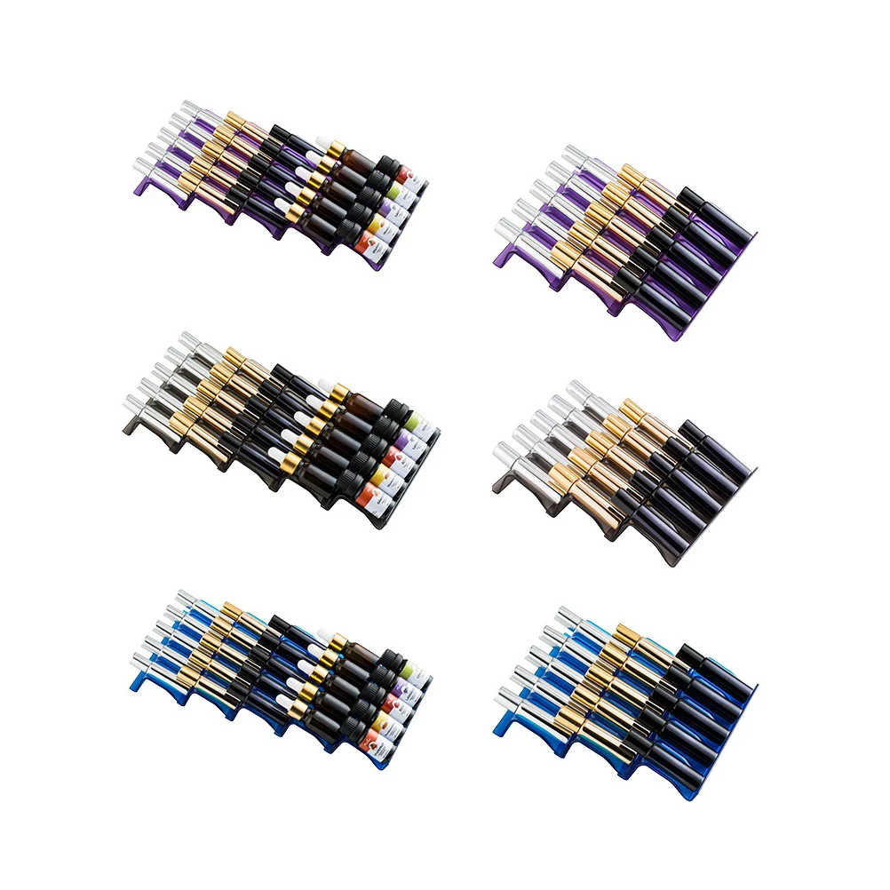 1 pc Essential Oil Bottle Storage Rack 5 Slots Purple Plastic Organizer For Drawer Desktop Display Stackable Household