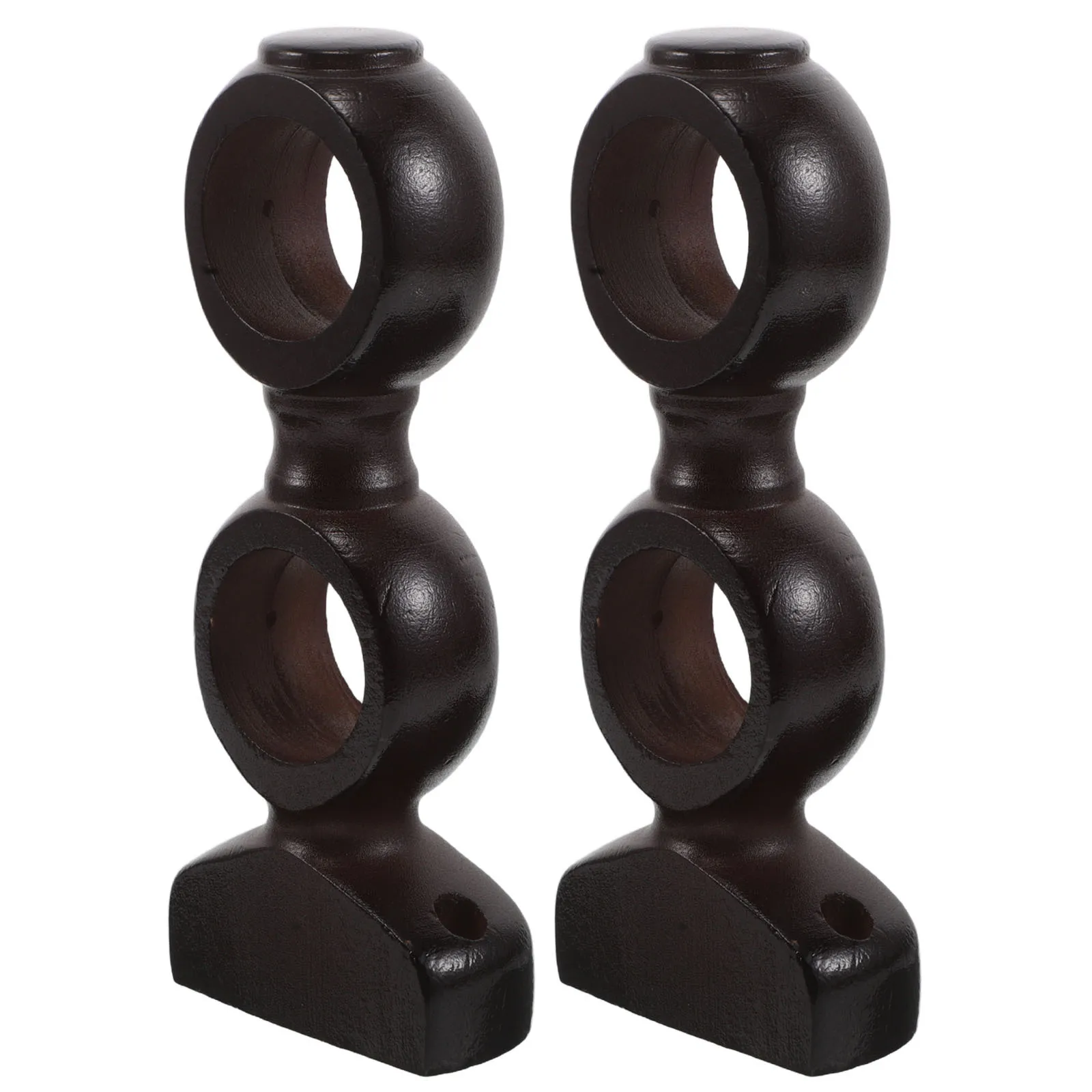 

2Pack Wooden Curtain Rod Bracket Solid Wood Grain Curtain Support Bracket for Bedroom Living Room Wall Mounted Drapery Rod