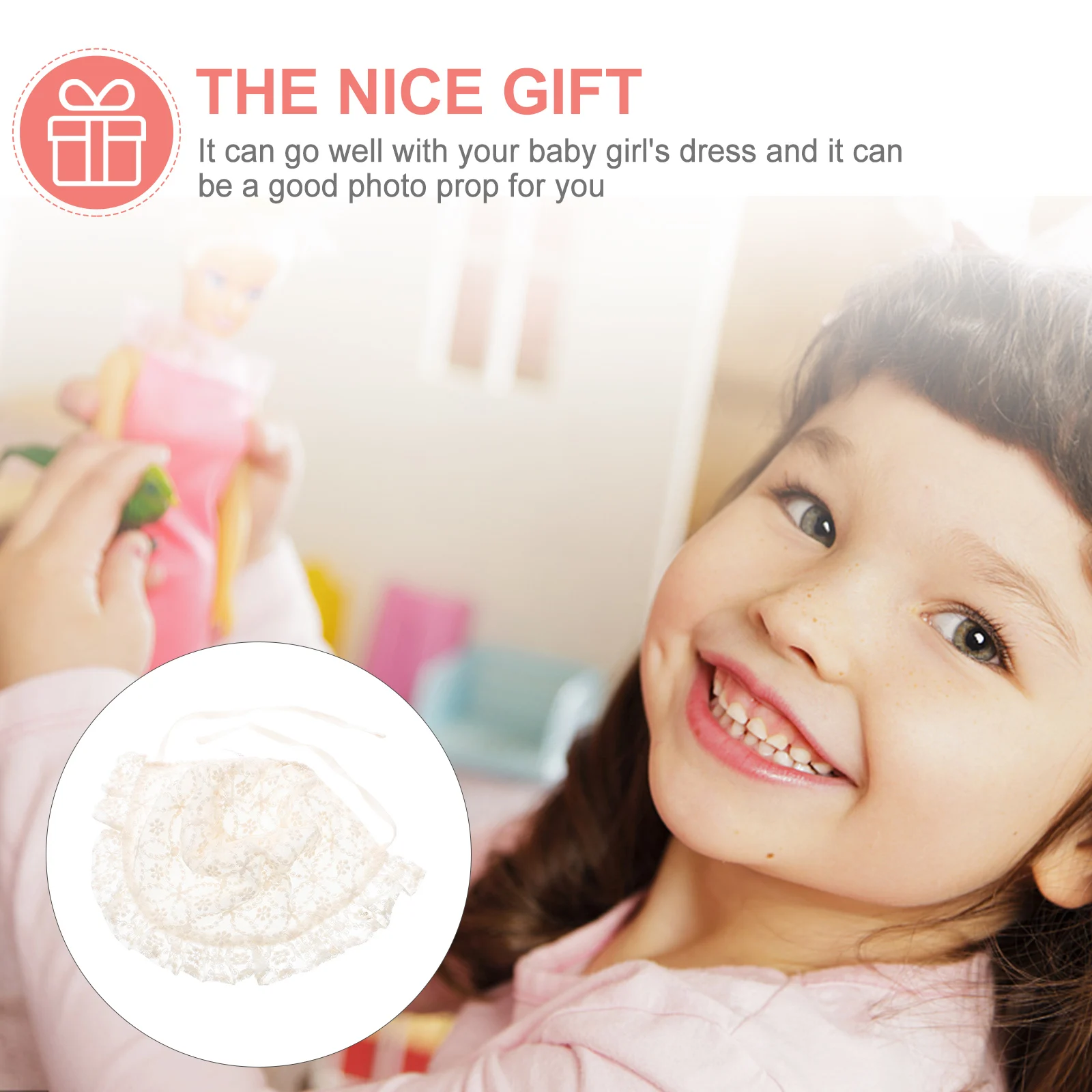 

Baby Girl Princess Hat Newborn Bonnet Cotton Lace Infant Caps Breathable Summer Photo Prop Outfit Accessory Satin