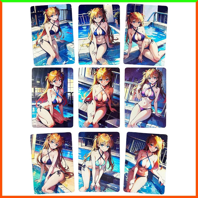 

Аниме «История богини» «сделай сам», игрушки ACG для мальчиков, Аска Лэнгли Сорю, игра с золотой фольгой, призматический блеск, коллекционные карты, подарок на день рождения