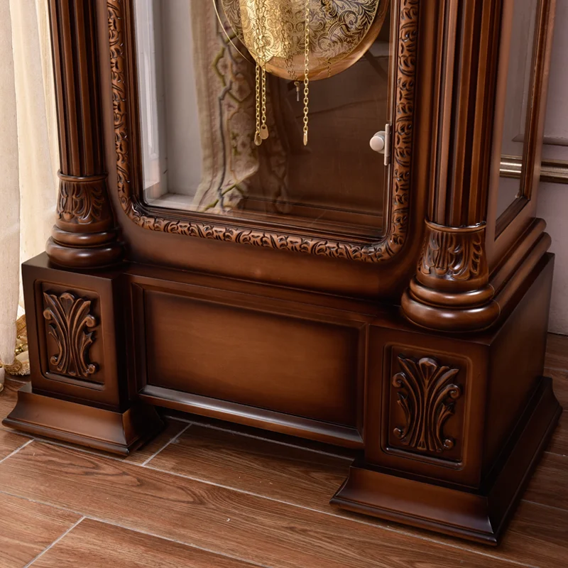 ساعة أرضية على الطراز الأوروبي فيلا عمودية لغرفة المعيشة على مدار الساعة الصينية الرجعية الأمريكية البندول الكلاسيكية