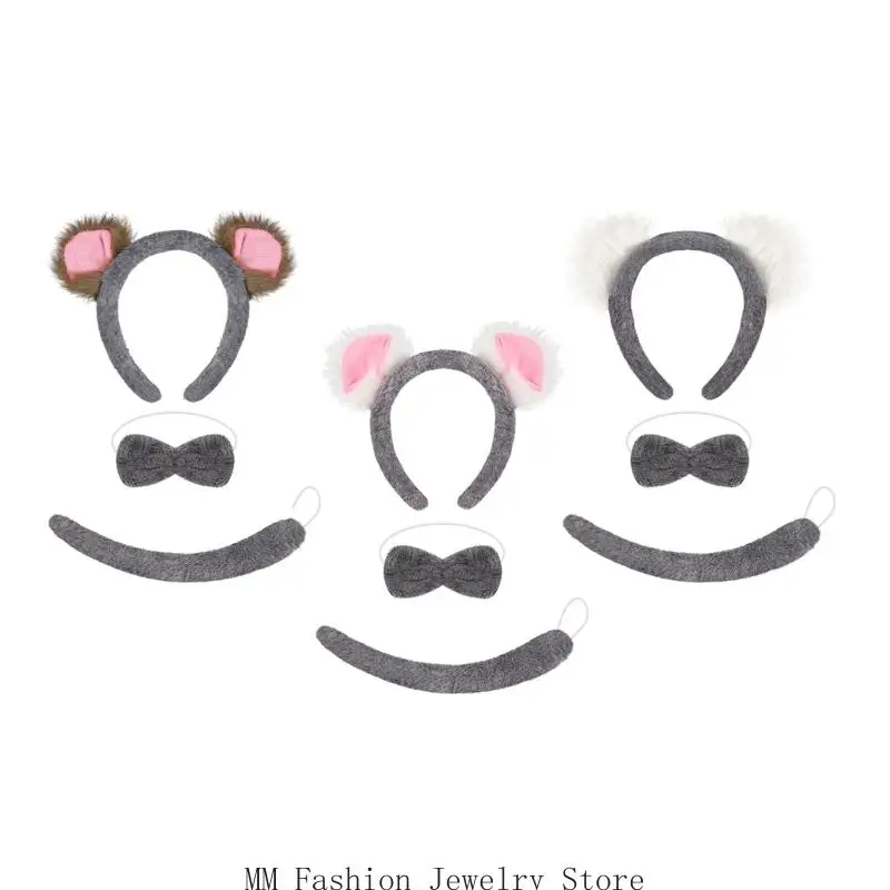 D0UB 3Pcs Kids Animal Fancy Costume Accessory Koala Cosplay Halloween Costumes
