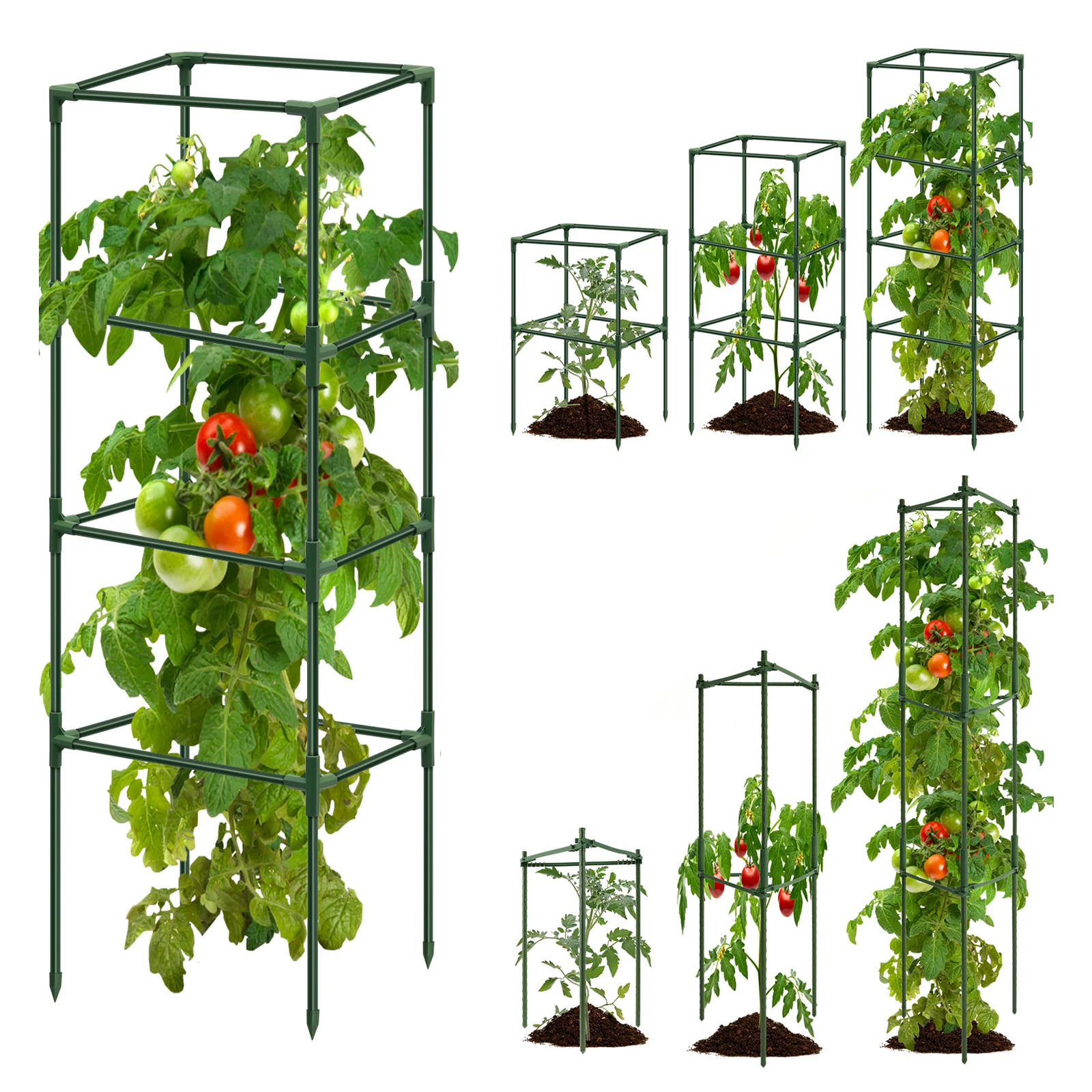 

Tomato Cage Garden Plant Vegetable Stand Adjustable Tomato Cage Plant Stakes for Garden Climbing Plants Vegetables Flowers