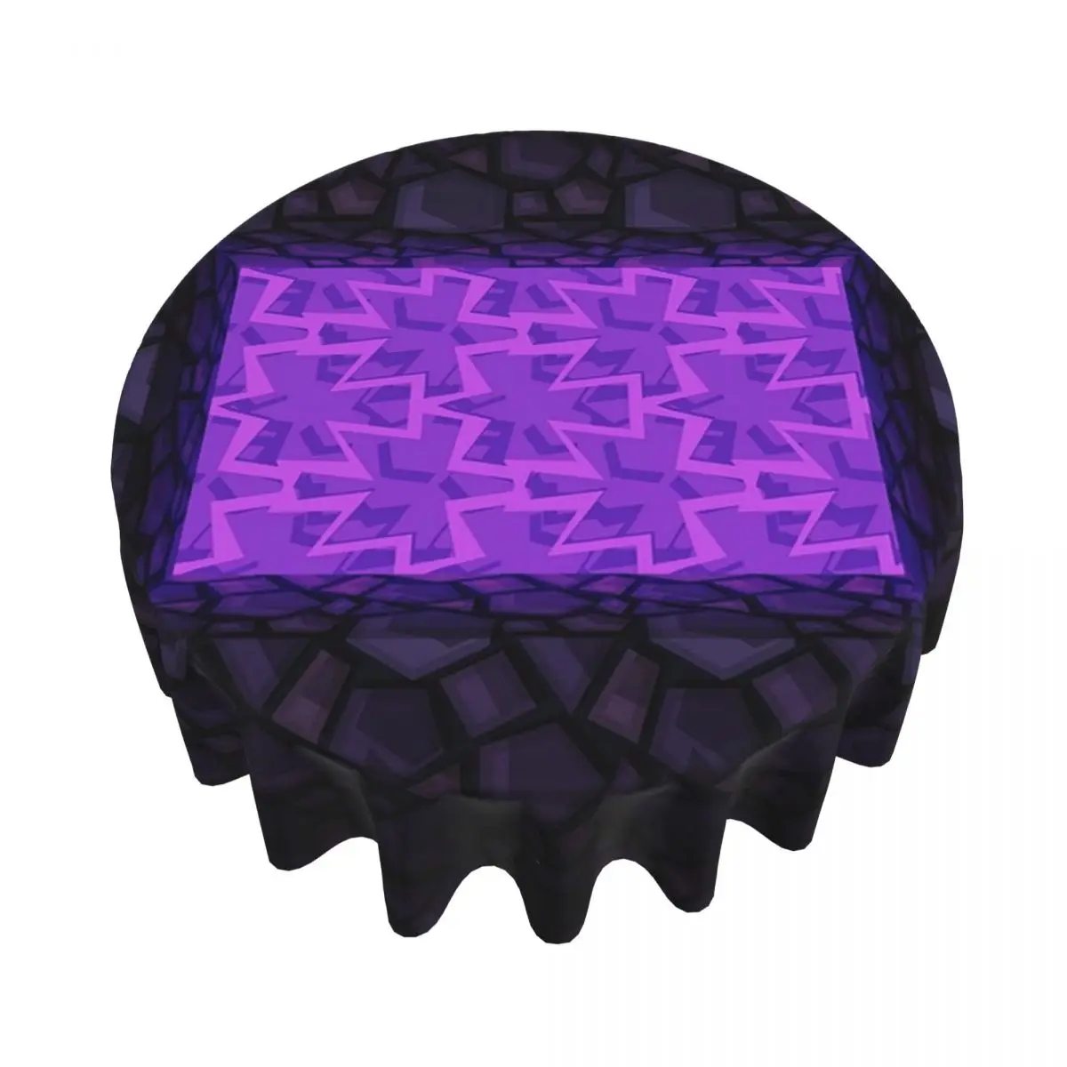 Obsidiana Nether Portal PureBDcraft Mantel redondo impermeable Mantel a prueba de aceite para eventos de cocina Mantel de 60 pulgadas