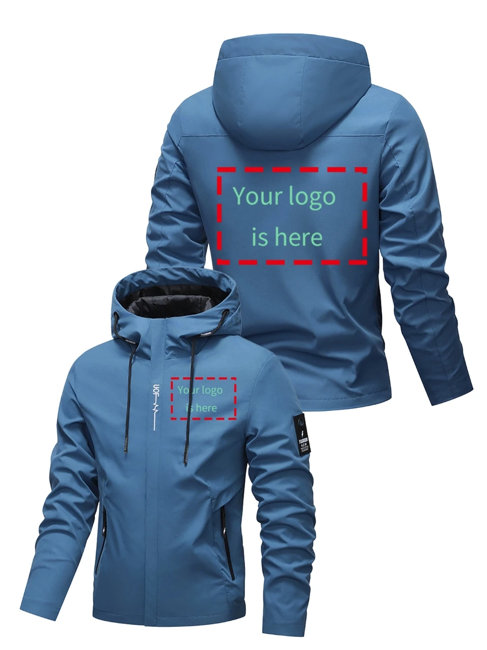 Startseite Herrenbekleidung Herrenjacken und -mäntel Herren-Kapuzenjacke mit individuellem Logo J... Herren-Kapuzenjacke mit individuellem Logo und İzed-Logo