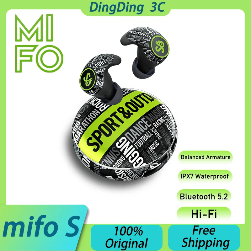 

Mifo S Sports IPX7 Waterproof Comfortable Bluetooth Earphones HiFi ANC Active Noise Reduction Balanced Armature Custom Earphone