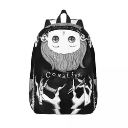 Coralines Jones Cartoon Cool Backpack Student Business Halloween Horror Movie Daypack for Men Women Laptop Computer Shoulder Bag