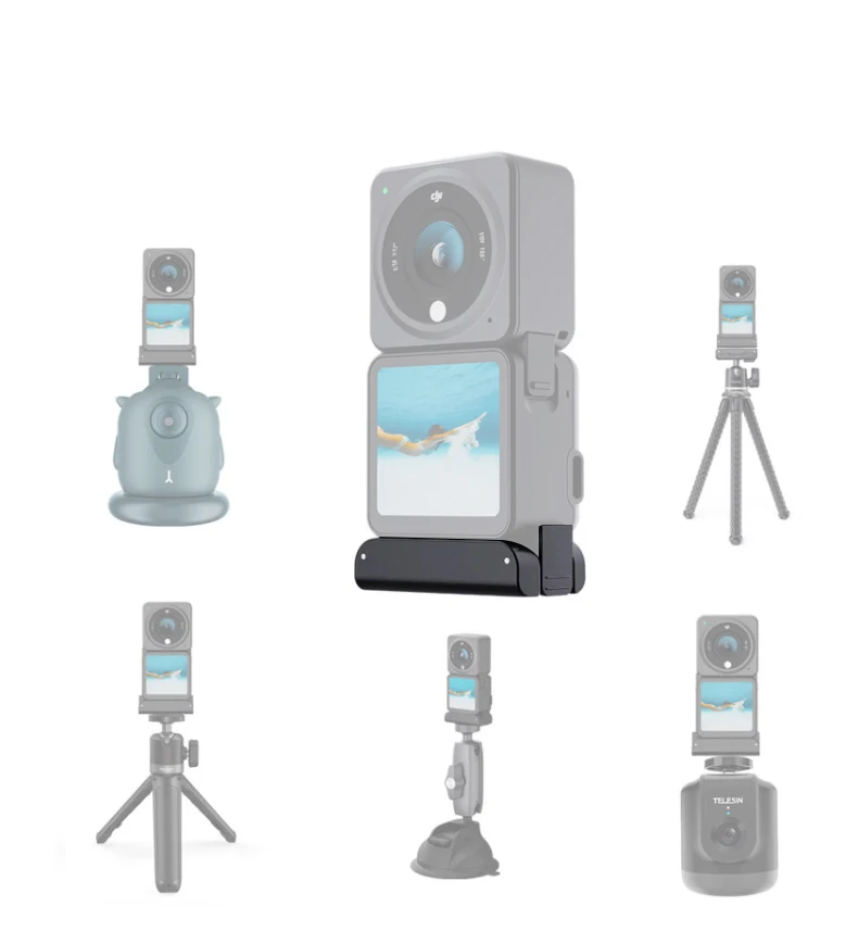 محول مغناطيسي لـ DJI OSMO Action 5 Pro Mount 1/4 واجهة جبل قوس لـ DJI Action 3 Action 4 ملحقات الكاميرا الرياضية