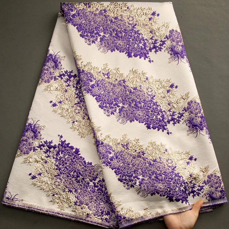 Nigerian Brocade Jacquard Lace Fabric African Organza Lace Fabric 2023 High Quality Gilding Dress for Women A3482