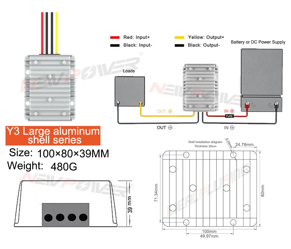 DC to DC Boost 36V 40V 42V 45V 48V 56V To 65V 72V 84V Step up 30-60VDC TO 72VDC Module Power Supply Boost 5A DC Converter