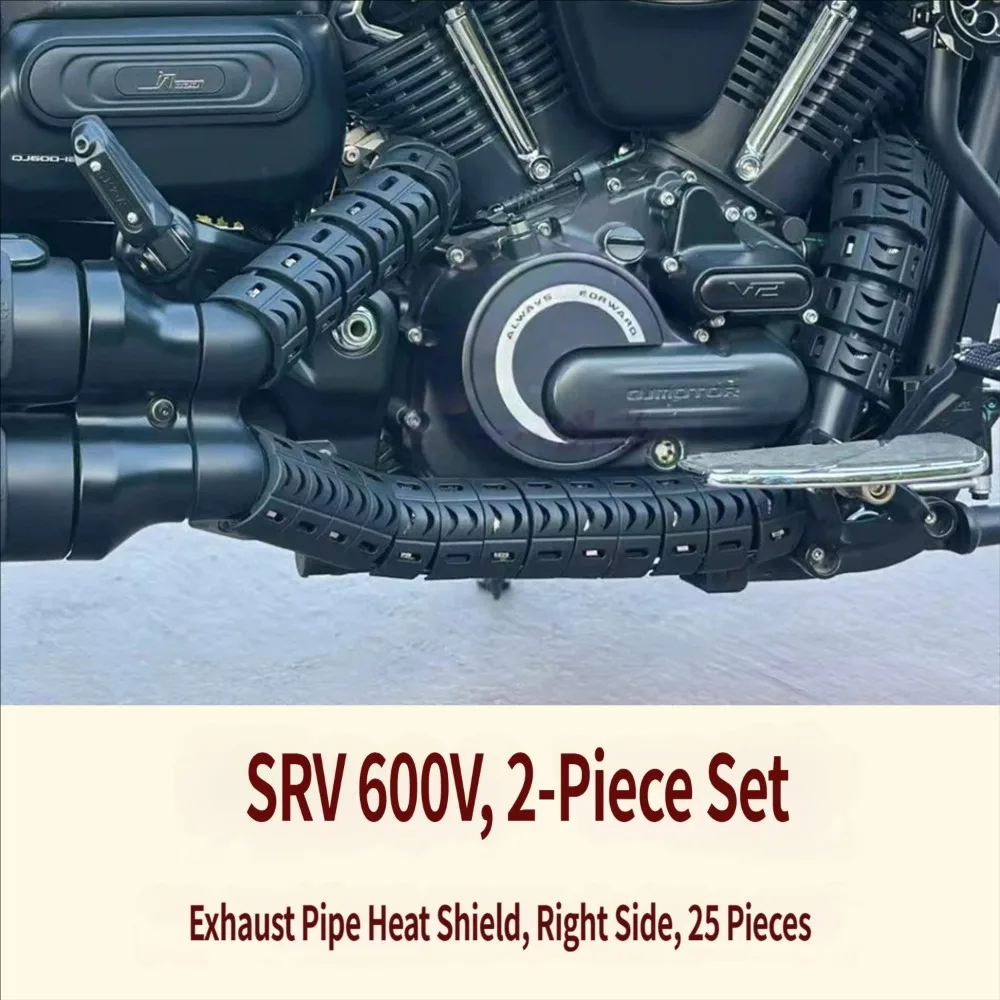 For QJMOTOR SRV 250V 300 350 400 600V2 600V4 Snake Pattern Exhaust Guard Anti Burn Protector Calor Escape Accesorios Parts