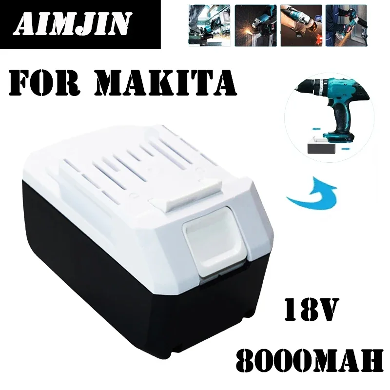 Replacement 18V Battery 8000mAh For Makita 195608-4 BL1813 BL1813G BL1811G HP457D DK18171 196366-5 632B05-0 Batteries