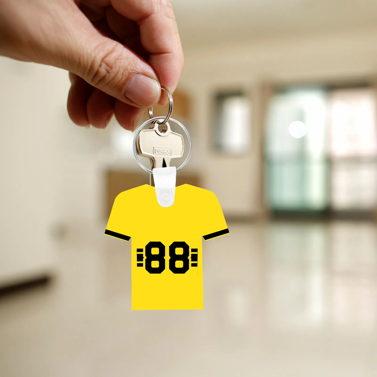 40Pcs Sublimation Keychain Blanks Mdf Fiberboard DIY Blank Key Rings for Heat Transfer Personalized Art Crafts Bulk Supplies