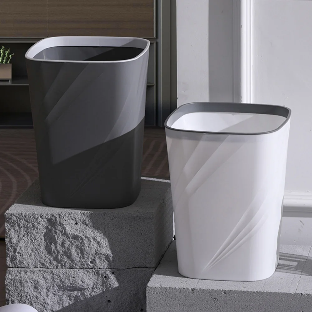 

Simple Trash Basket Household Can Office Container Garbage Cans Bin Abs Waste Bucket