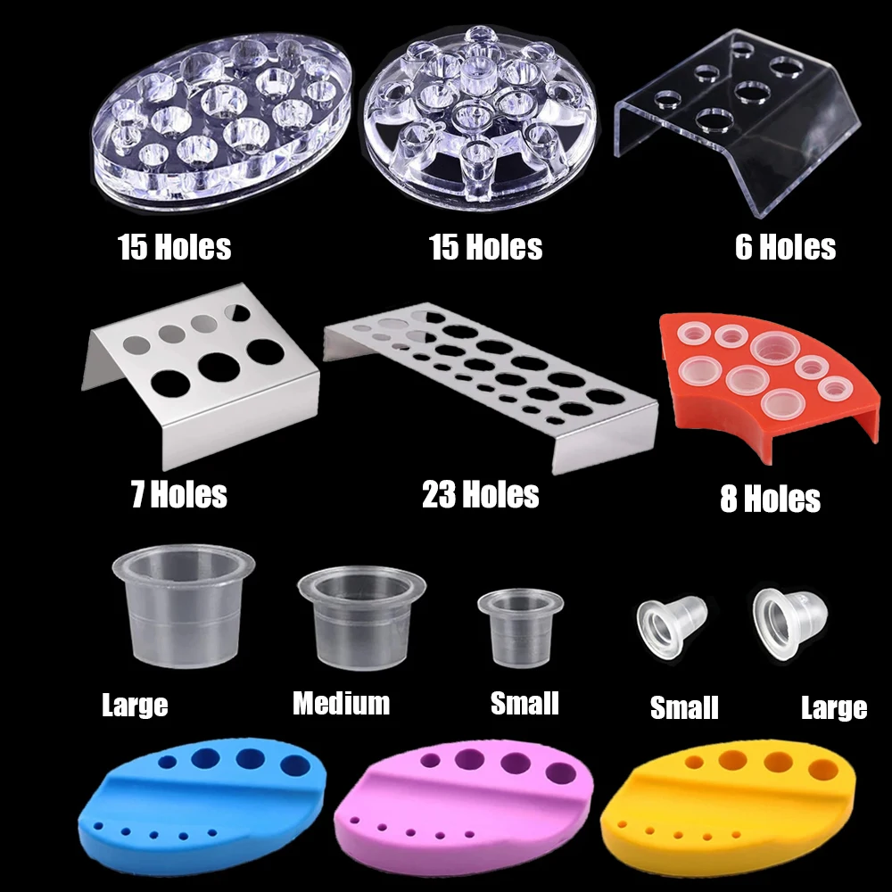 

23/15/8/6 Holes Tattoo Ink Cup Stand Holder for Permanent Makeup Microblading Pigment Tattoo Pen Storage Caps Holder Accessories