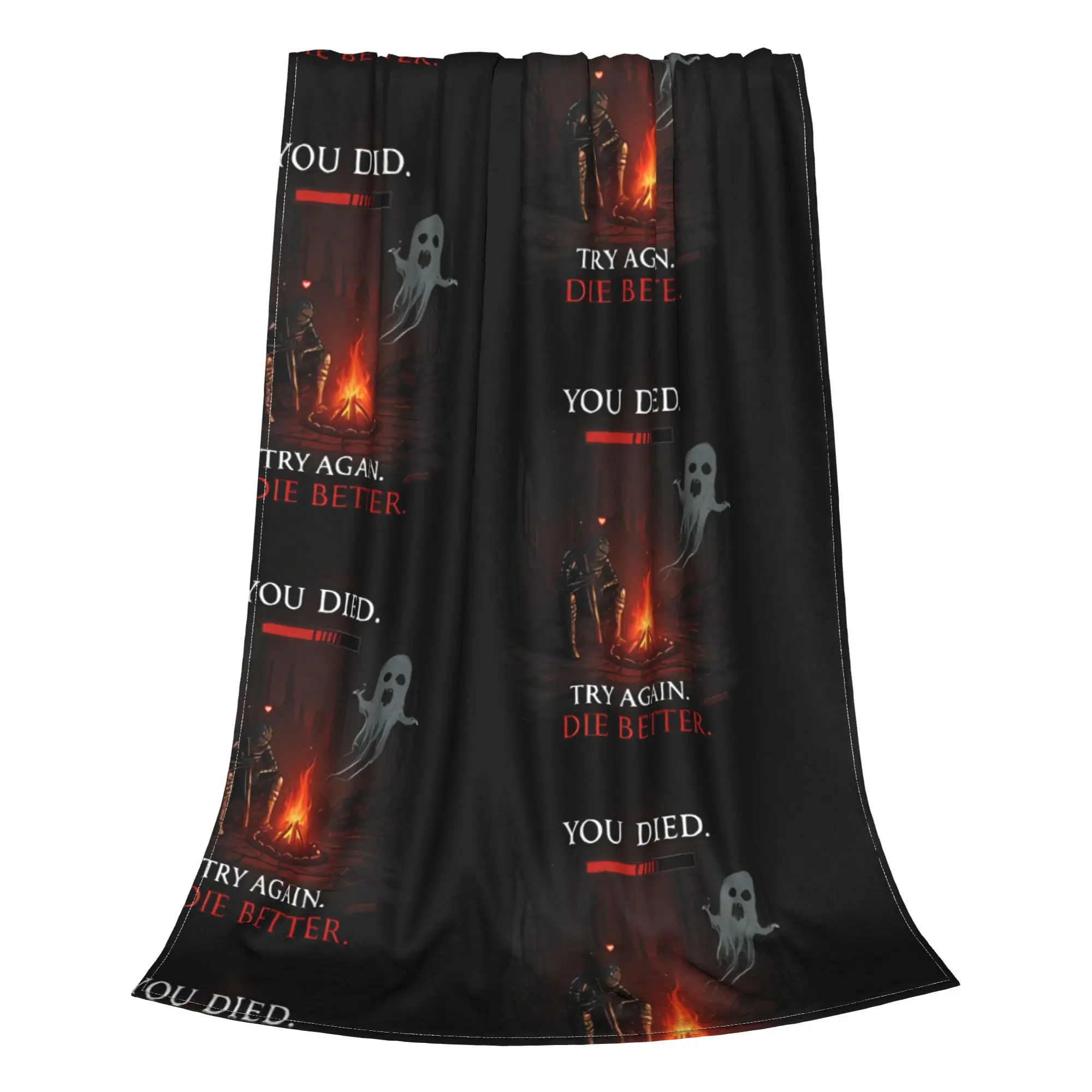 1PC YOU DIED Try Again, Die Better DDark Souls Home Room Decorations Winter Blankets For Adults Bedding Home Interior Sofa Knee