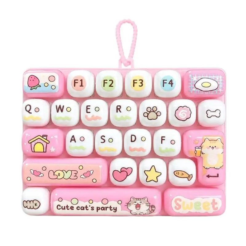 26-Tasten-Clicker Anti-Stress-Fidget-Tastatur-Schlüsselanhänger Entspannungsknopf Cartoon-Handentspannung Party-Geschenk Zubehör – Detail 8