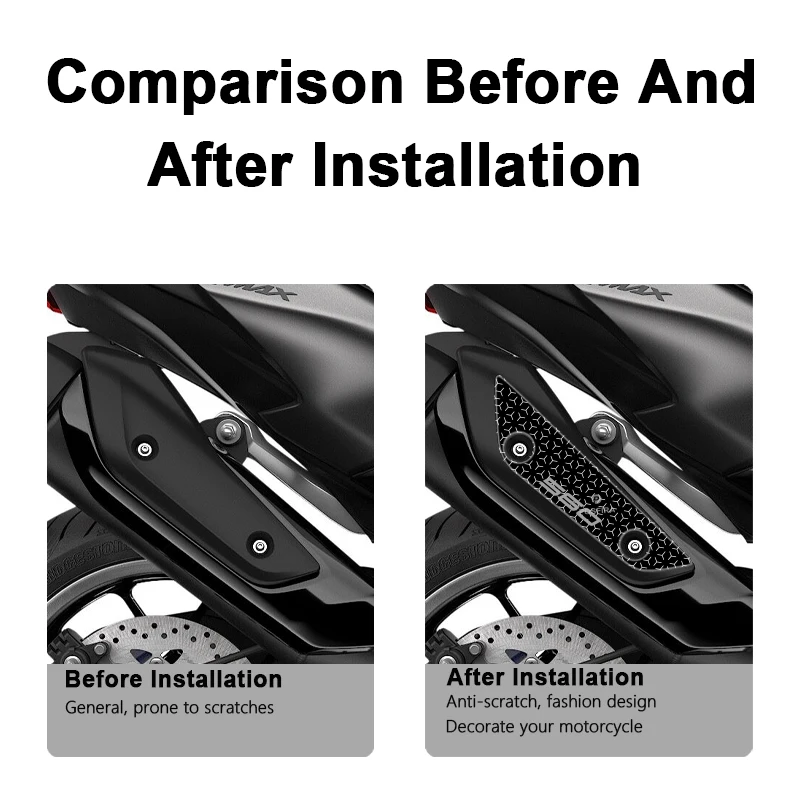 POSFIRA Motorcycle Exhaust Sticker 3D Resin Decals for Yamaha TMax 560 T Max Tech Max Tmax560 2022-2026 2025 2024 Accessories