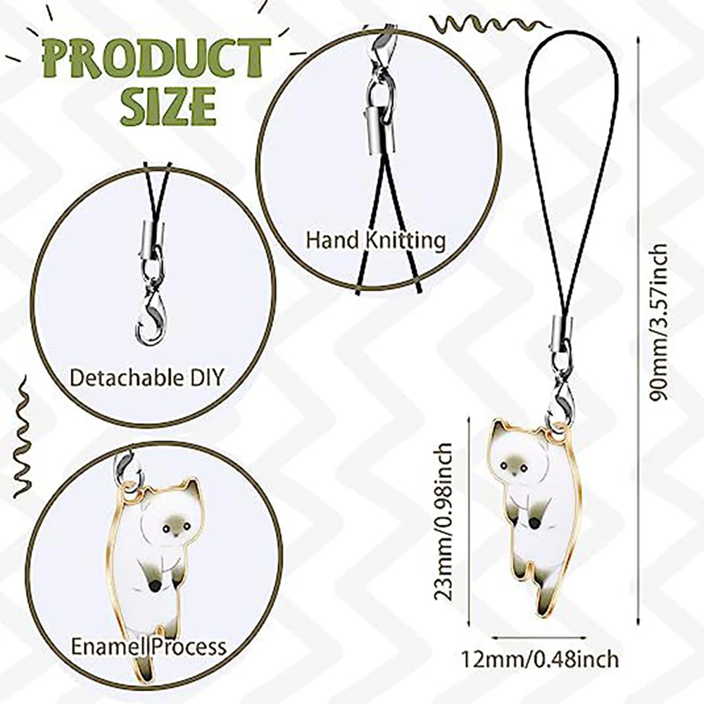 Cute Cat Phone Strap Lanyards For Case Strap Decoration KeyChain Mobile Phone Strap Phone Hanging Charms