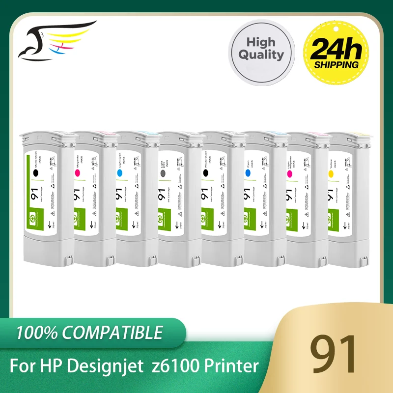 

For HP 91 Compatible Ink Cartridge With Full Pigment Ink HP91 For HP Designjet Z6100 Z6100ps Printer 775ML C9464A C9465A
