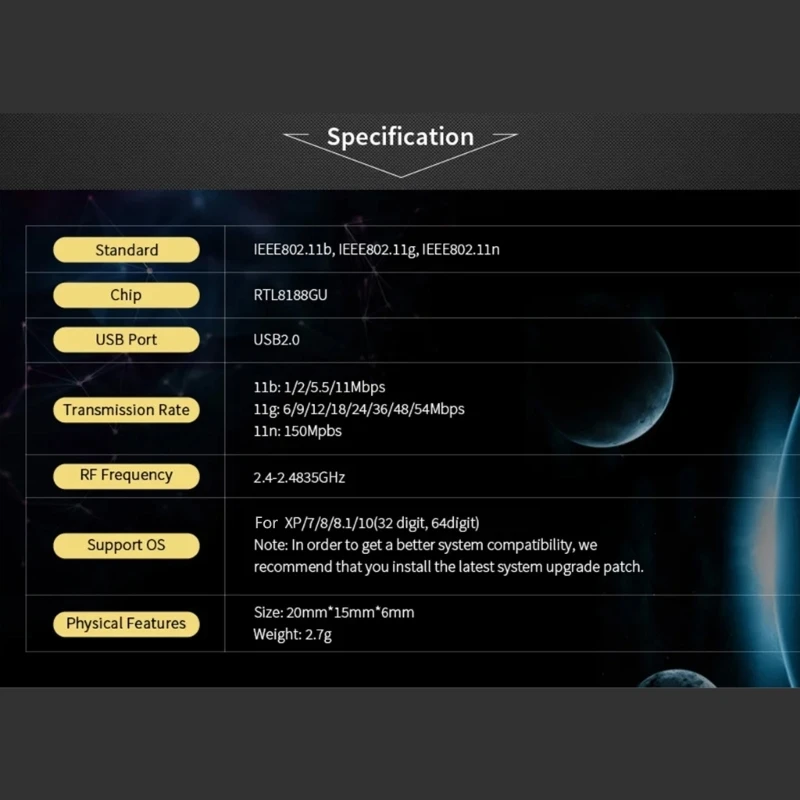 USB Wifi ドングル WiFi アダプタ 150Mbps 2.4Ghz ワイヤレスネットワークカードアダプタレシーバー CFWU815N ラップトップ/デスクトップ/PC