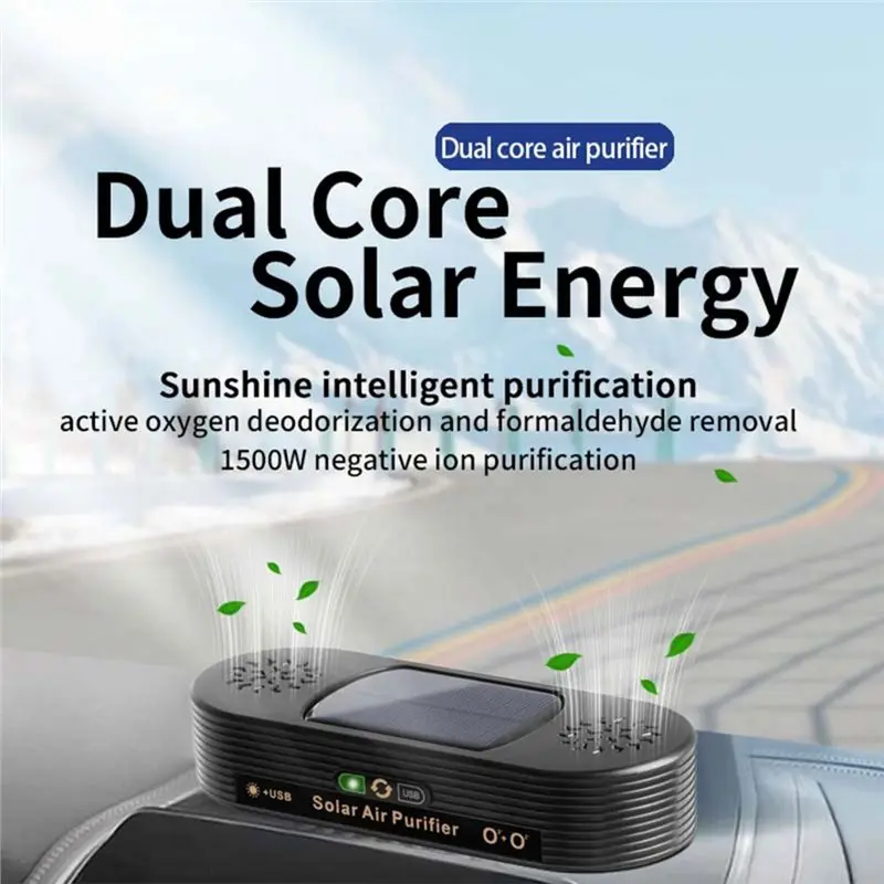 AD-Solar Car Air Purifier Solar Air Purifier Oxygen Bar Deodorization Formaldehyde Removal Ozone & Negative Eliminate Odors