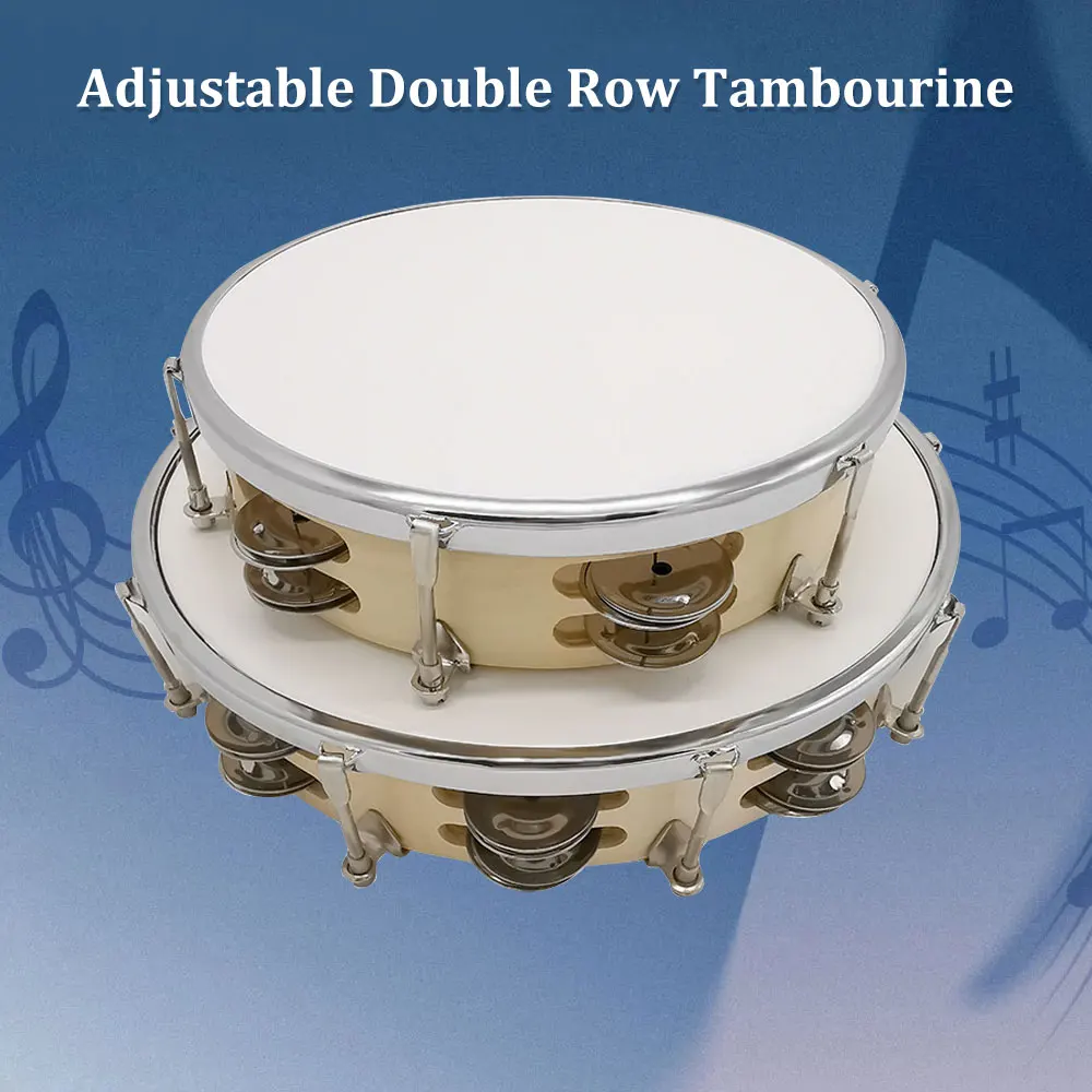 8/10 بوصة الدف صف مزدوج الأناشيد المعدنية باليد الدف طبل آلة موسيقية #1