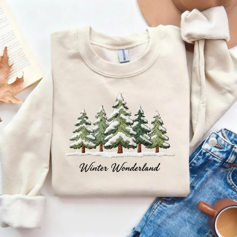 الشتاء العجائب البلوز عيد الميلاد قميص للنساء الأسرة عاشق طاقم الرقبة طويلة الأكمام أزياء لينة مريحة الحرارية هودي